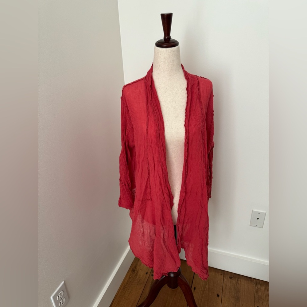 Soft Surroundings Light Cardigan in Coral size S